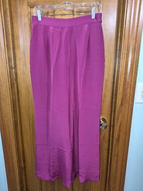 Soft Surroundings Fuchia Sillk Pants Wide Leg Size Medium